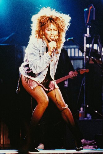 Tina Turner 24x36 Poster iconic denim jacket and short skirt in concert