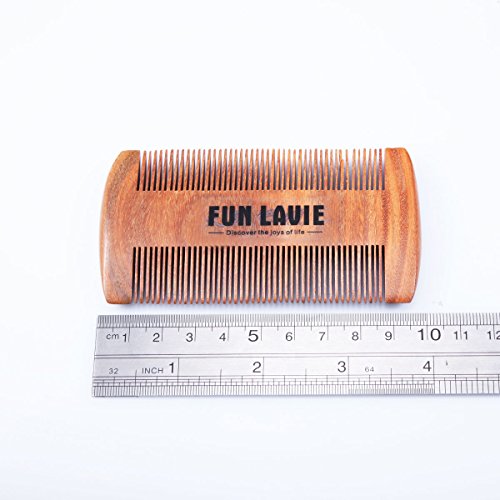Beard Comb Hair Comb Natural Green Sandalwood Mustache Comb 4 Inch by FUNLAVIE
