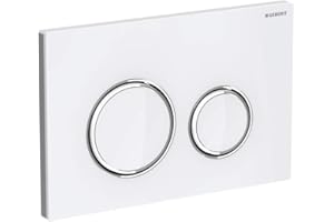 Geberit - 115.884.SI.1 Actuator Plate Sigma21 for Dual Flush: White, Bright Chrome-Plated