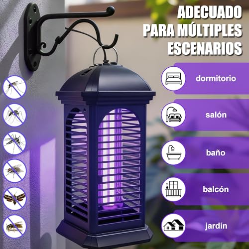 Mata Mosquitos Electrico de Doble Uso para Interiores y Exteriores, Mata Moscas de 11W Enchufable, Trampa para Mosquitos de Exterior, Adecuado para el Hogar, el Jardín, el Patio Trasero y para Acampar