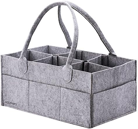 Kumfi おむつストッカー オムツ収納ケース 折りたたみ 収納ボックス カゴ バスケット ベビー用品収納バッグ おもちゃ 小物入れ グレー