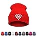 MuLuo Knitting Men Women Cap Diamond Pattern Beanies Winter Wool Hats Black