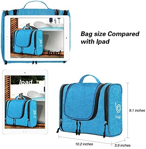 Bago Hanging Toiletry Bag For Women & Men - Leak Proof Travel Bags for Toiletries with Hanging Hook & Inner Organization to Keep Items From Moving - Pack Like a PRO (Snow Blue) 4 Bago Hanging Toiletry Bag For Women & Men - Leak Proof Travel Bags for Toiletries with Hanging Hook & Inner Organization to Keep Items From Moving - Pack Like a PRO (Snow Blue)