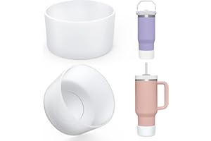 Airboat Upgrade 2PCS Protective Silicone Boot Bumper for Stanley Quencher Adventure 40oz 30oz 20oz Tumbler, Water Bottle Bottom Sleeve Cover Accessories for Stanley Mug Cup(Clear)