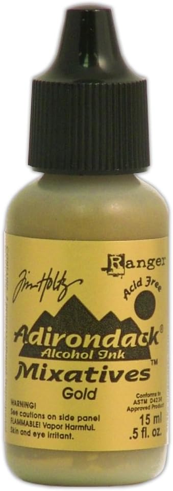 Ranger Tim Holtz Adirondack Alcohol Ink, Gold,0.05 oz, 15 ml