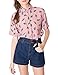 HaoDuoYi Womens Sweet Cactus Printed Peter Collar Top Shirt