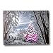 BANBERRY DESIGNS Lighted Christmas Canvas Print - LED Wall Art - Snowy Day in the Woods with Trees and Cardinals - LED Holiday Scene - 15.75