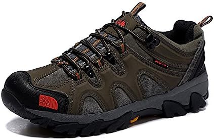 Men's Casual Outdoor Hiking Shoes - Breathable Mountain Waterproof Climbing Shoe Leather Grey