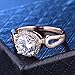 GULICX Jewelry Rose-Gold Base CZ Round White Stone Women Gorgeous Ring