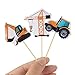 Construction Theme Cupcake Toppers Topoox 48 Pack Dump Truck Excavator Tractor Party Cake Picks Decoration for Baby Shower Birthday Party Favors