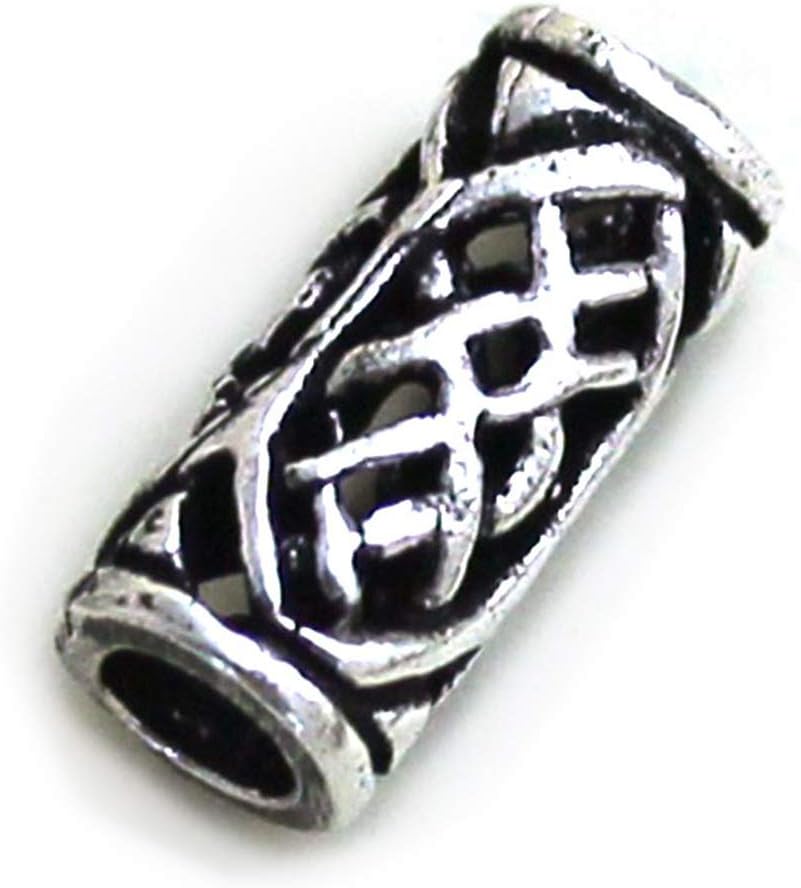 LynnAround 925 Sterling Silver Norse Viking Celtic Beard Beads Rings, Dreadlock Pirate Hair Beads, Pagan Jewelry