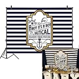 Allenjoy 7x5ft Ahoy It's A Boy Backdrop Nautical Theme Baby Shower Banner for Baby Boy Party Decorations Newborn Baby 1st Birthday Celebration Pregnancy Announcement Backgrounds Photography Booth
