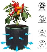 LATERN 6 Pack 5 Gallon Grow Bags, Heavy Duty Nonwoven Fabric Pots view 6