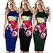 Lady Dress, Misaky Floral Pattern Business Casual Work Party Pencil Dress (Asian S, Z_Black)