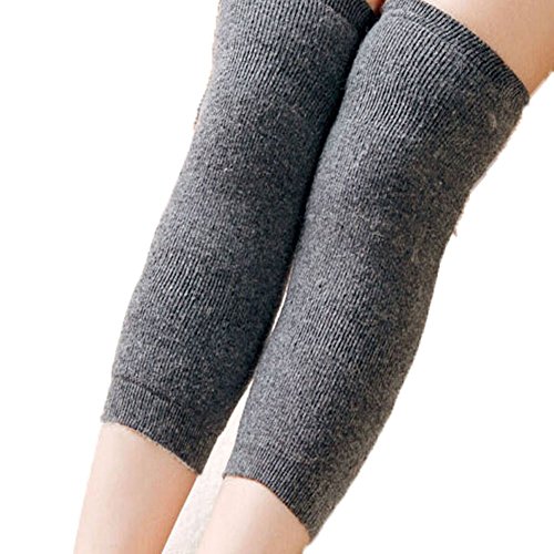Eforstore Unisex Wool Elastic Thick Leg Warmer Knee Sleeve Warm Knee Brace Knee Support Color Grey