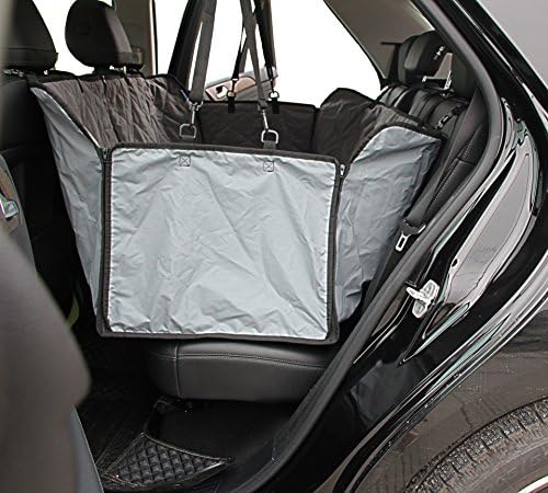 INNX Dog Seat Cover, Bench Car Seat Cover for Pets, Quilted Microfiber Hammock for Sedan Cars, Trucks, SUVs or Minivans, 56"W x 60"L, Gray