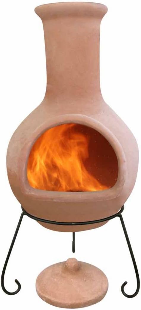 Gardeco Colima Mexican Chimney Terracotta X-Large Metal Stand Lid