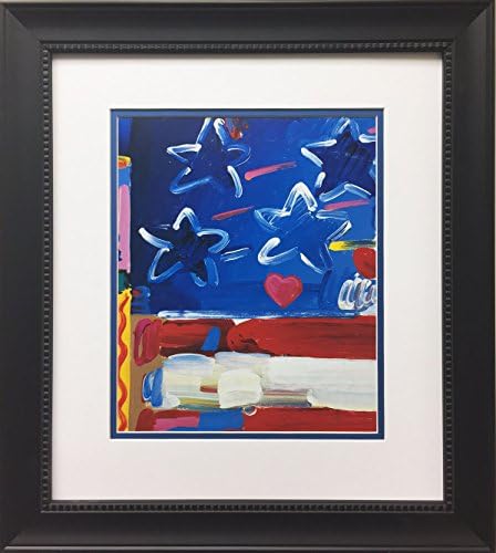 Peter Max "Flag-Detail Newly Custom Framed Art Print 17" x 19"
