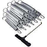 Eurmax Trampoline Springs 20pcs Galvanized Steel Replacement Spring with Trampoline Springs T Hook, 20pcs-Pack