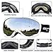 HUBO SPORTS Ski Snow Goggles for Men Women Adult,OTG Snowboard Goggles of Dual Lens with Anti Fog for UV Protection for Girls(WSilver)