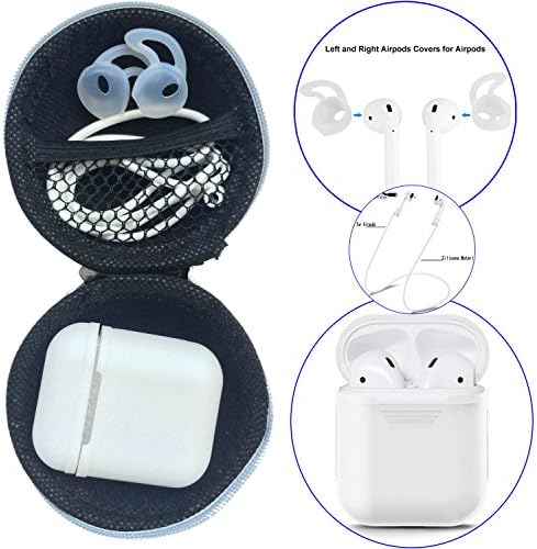 AirPods Case + Airpods Starp,GoodOkay Colorful Strap for iPhone 7/iPhone 7 Plus AirPods,AirPods Case Protective Silicone Cover and Skin for Apple Airpods (White)