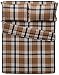 Amazon Brand – Pinzon Plaid Flannel Bed Sheet Set - King, Brown Plaid