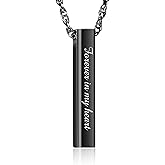 abooxiu Urn Necklace for Human Ashes Cremation Jewelry for Ashes Stainless Steel Keepsake Ashes Necklace Memorial Urn Jewelry Pendant for Women Men - Forever in my heart