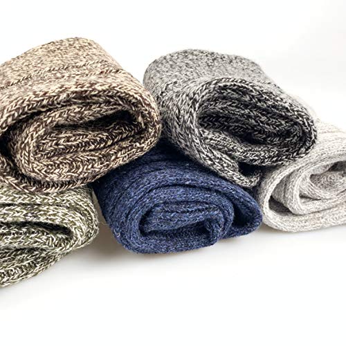 Womens Winter Warm Thick Socks, 5 Pairs Wool Soft Knit Fuzzy Casual Heated Socks, Thermal Socks