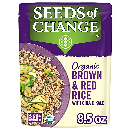 SEEDS OF CHANGE ORGANIC BROWN & RED RICE WITH CHIA AND KALE, MICROWAVEABLE READY TO HEAT, 8.5 OUNCES