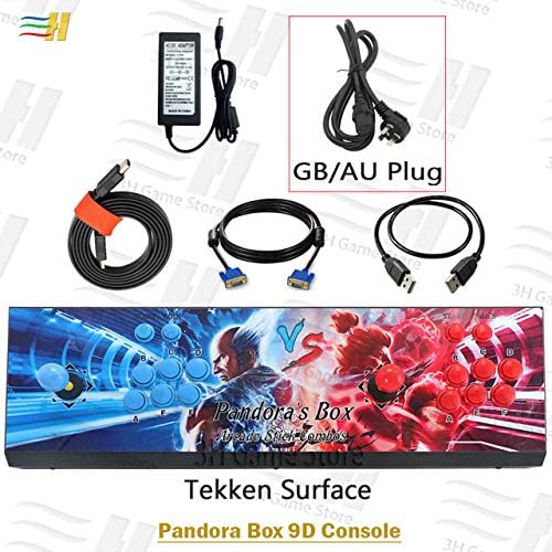 Cholyme LLC 1 Set Pandora Box 9d 2500 in 1 Arcade Game Console Support 3P 4P USB Connect Gamepad Support 3D Tekken 1 2 3 Mortal Kombat 1 2 3 4 PB9d Tekken GB Plug