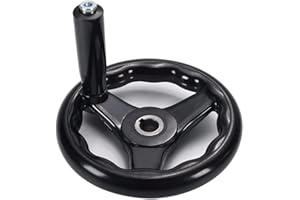 Othmro 3 Spoke Hand Wheel with Revolving Handle Black Round Three Handwheel 16x160mm for Lathe Milling Machine