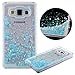 Galaxy Grand Prime Case, PHEZEN [Bling Glitter] Transparent 3D Glitter Quicksand and Bling Sparkle Love Heart Dynamic Flowing Clear Hard Back Case for Samsung Galaxy Grand Prime (Heart: Blue)