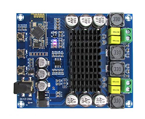Lheng Digital Bluetooth Power Amplifier Amp Ampli Board, Dual Channel 120W+120W TPA3116D2 CSR 4.0 Audio Stereo Amplifier, Audio Receiver for Home Theater Speaker DIY DC 12-24V Powered