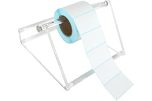NINE-TAILED FOX Sticker Roll Holder for Rolls and Fanfold Labels, Label Holder for Thermal Printer, Sticker Dispenser, Sticker Holder for Home,Office,Study,Small Business Essentials (1 Tier Acrylic Label Roll Holder)