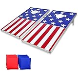 GoSports Cornhole PRO Regulation Size Bean Bag Toss Game Set | American Flag Design