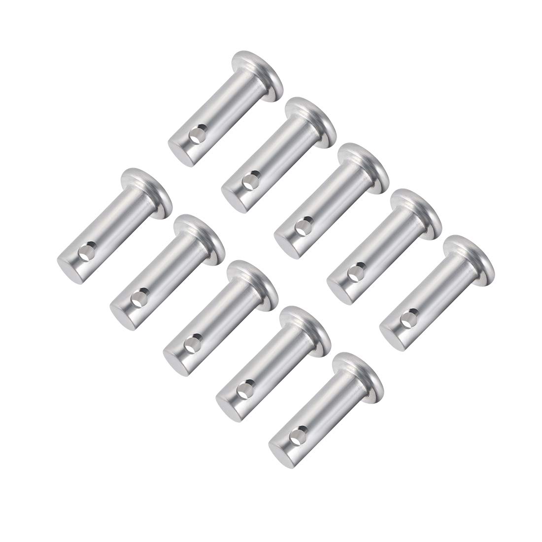 sourcing map Single Hole Clevis Pins,6mm x 16mm Flat Head Zinc-Plating Steel 10 Pcs