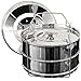 COOKEON 6 qt Stackable Insert Pans for Instant Pot - Stainless Steel Pots and Lids - Steamer Pots for Electric Pressure Cooker with PIP Recipe eBook - 2 Interchangeable Lids - Accessories Instant Pot
