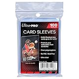 Ultra Pro 100 Pcs Soft Card Sleeves, 2 5/8 x 3 5/8-Inches Pack of 1 (Package may vary)