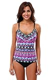 Attraco tankini top with brief for women bathing suits tankini ladies swimwear