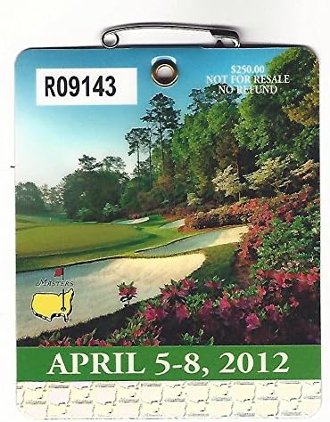 2012 Masters Augusta National Golf Club Badge Ticket Bubba Watson Wins PGA