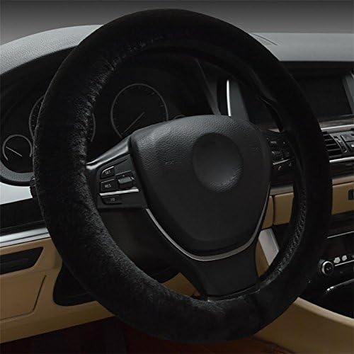 RUIRUI Plus Velvet Padded Car Steering Wheel Cover , black