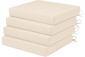 LA COUSSIN Outdoor Chair Cushions Fade Water Resistant, Patio Furniture Cushions with Non-Slip Ties,Square Cushions for Outdo