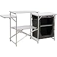 MOUNTAIN SUMMIT GEAR Deluxe Roll Top Kitchen Table for Camping Made with Weather-Resistant Aluminum (by Caddis Sports)