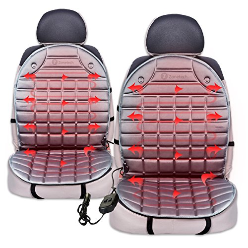 Buy Zone Tech Car Heated Seat Cover Cushion Hot Warmer 2Piece Set