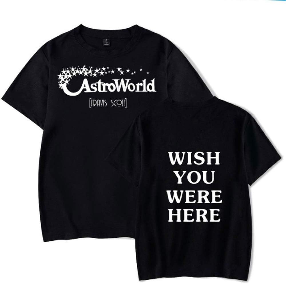 JJZHY Fashion Black Astroworld Simple Letter Travis Scott Printed T-Shirt Unisex