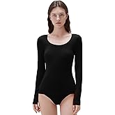 SUUKSESS Cloud Cashmere Women Scoop Neck Fitted Long Sleeve Shirt Basic Knit Tops