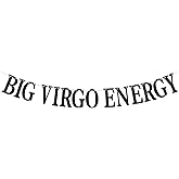 Big Virgo Energy Banner, Virgo Season August/Sept. Birthday Party Decor - 12 Constellation Theme Birthday Party Decorations Supplies, Black Glitter