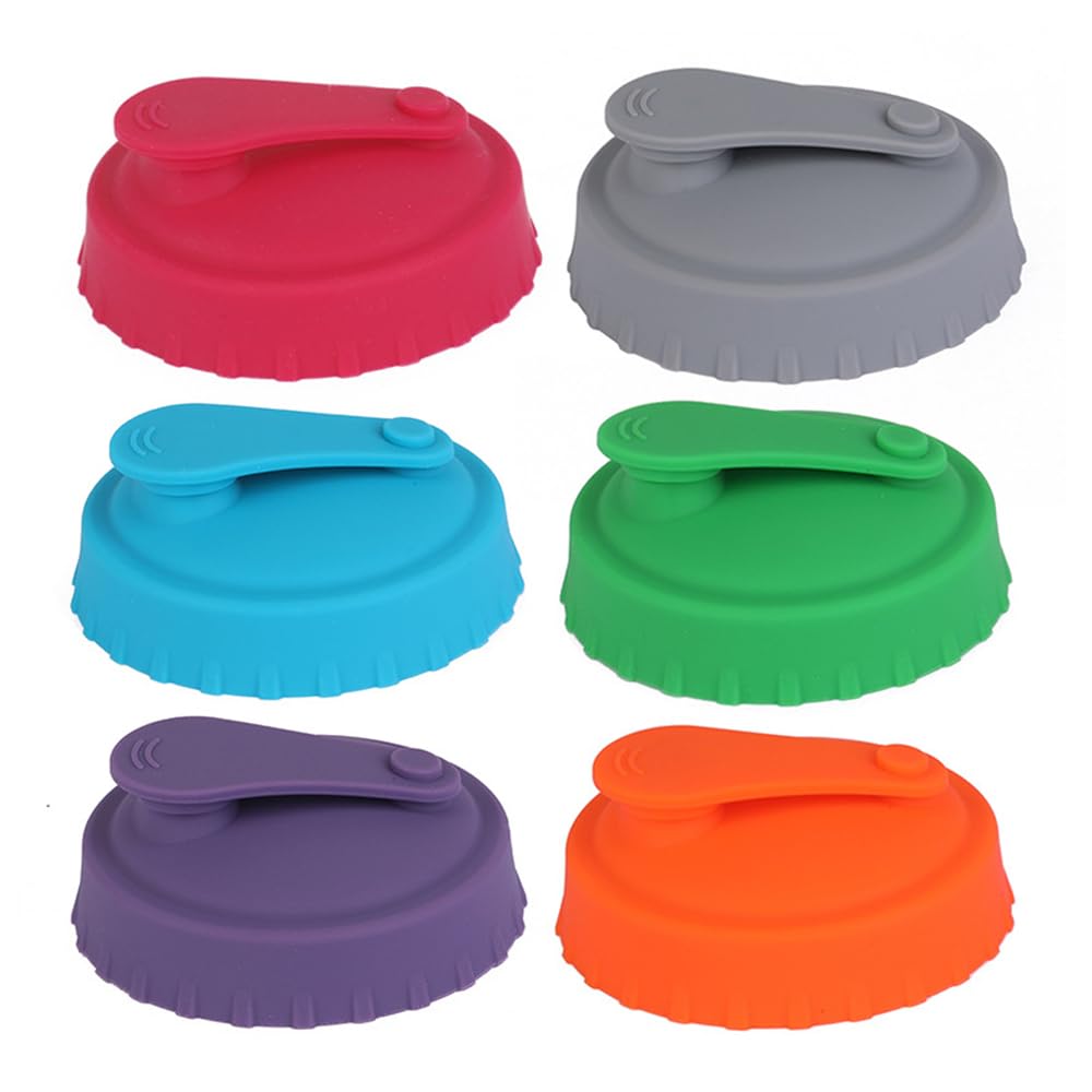 6 PCS Can Covers for Drinks - Reusable Silicone Lids for Fizzy Drinks, Soda, Beer, Energy Drinks, Juice, and Coke