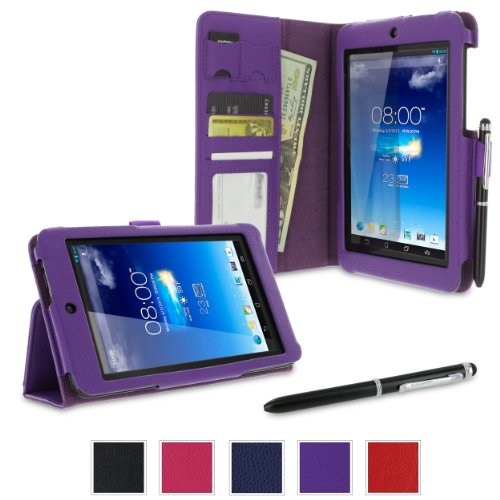 rooCASE Asus MeMO Pad HD 7 Case - ME173X Dual View Stand Folio Cover - PURPLE (With Auto Wake / Sleep Cover)