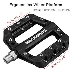 RockBros Lightweight Mountain Bike Pedals Nylon Fiber Bicycle Platform Pedals for BMX MTB 9/16